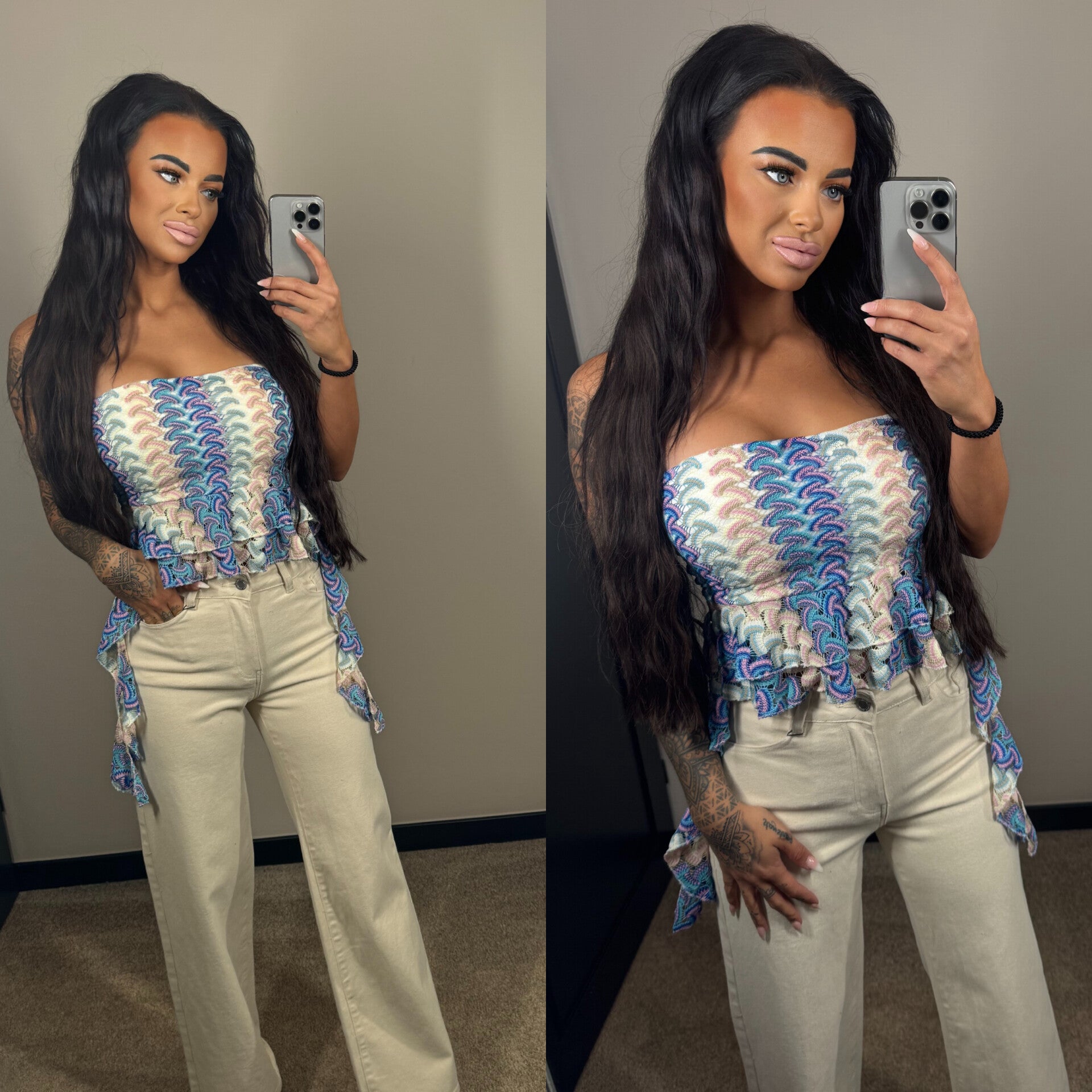 Zigzag top blueone