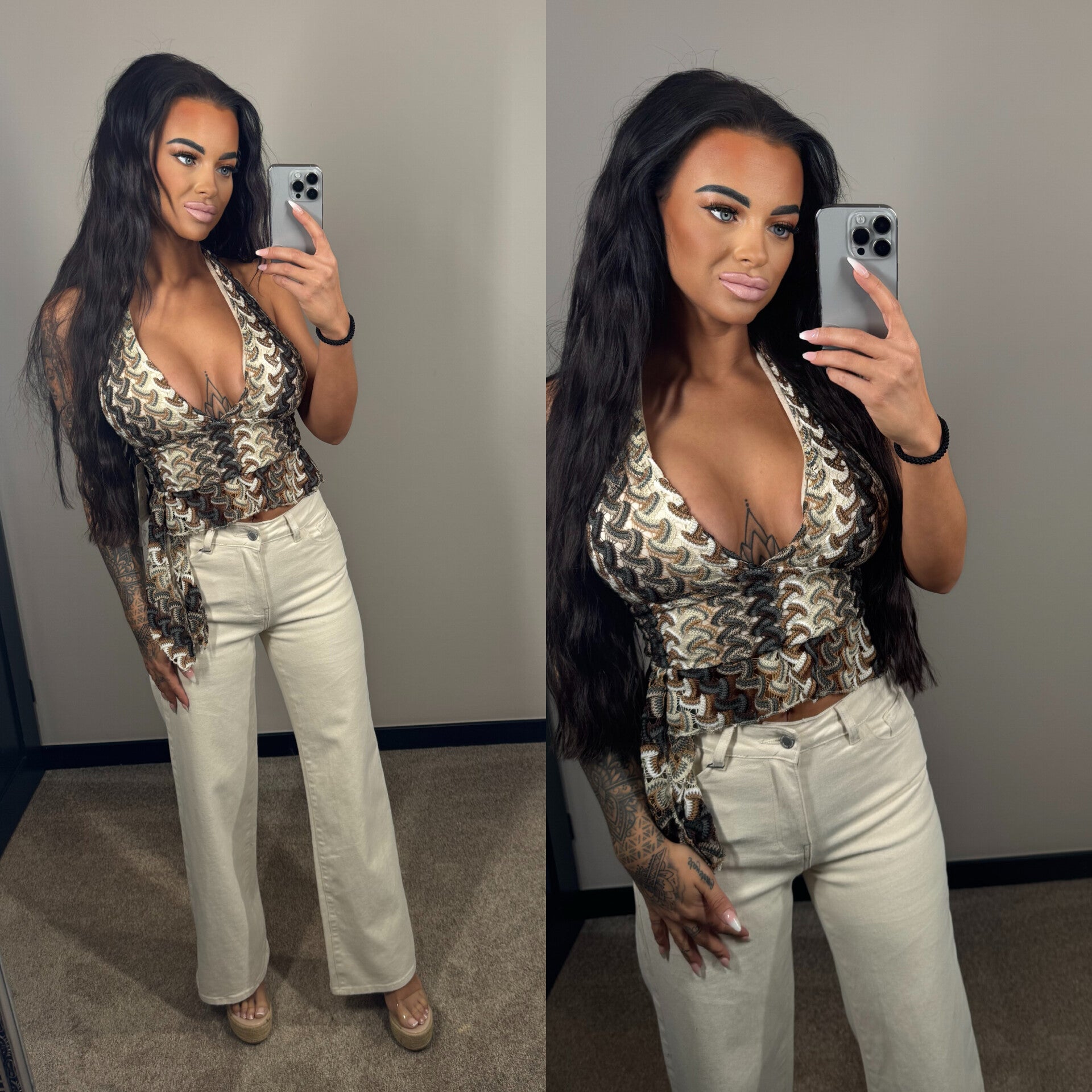 Zigzag halter top Brownone