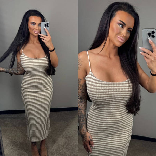 Streep white/crème dress