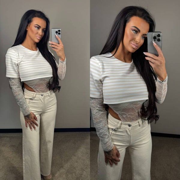 Streep white/crème body