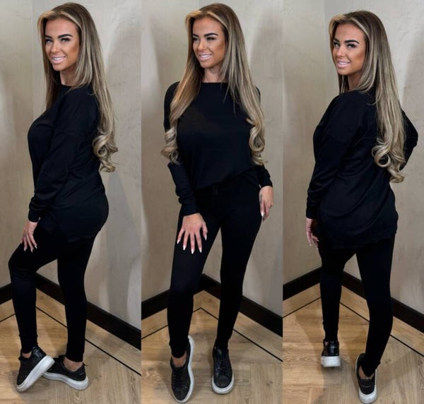 comfy set trui met broek zwart 9817