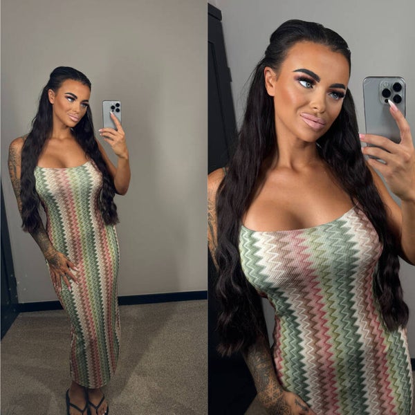 Joy zigzag dress green