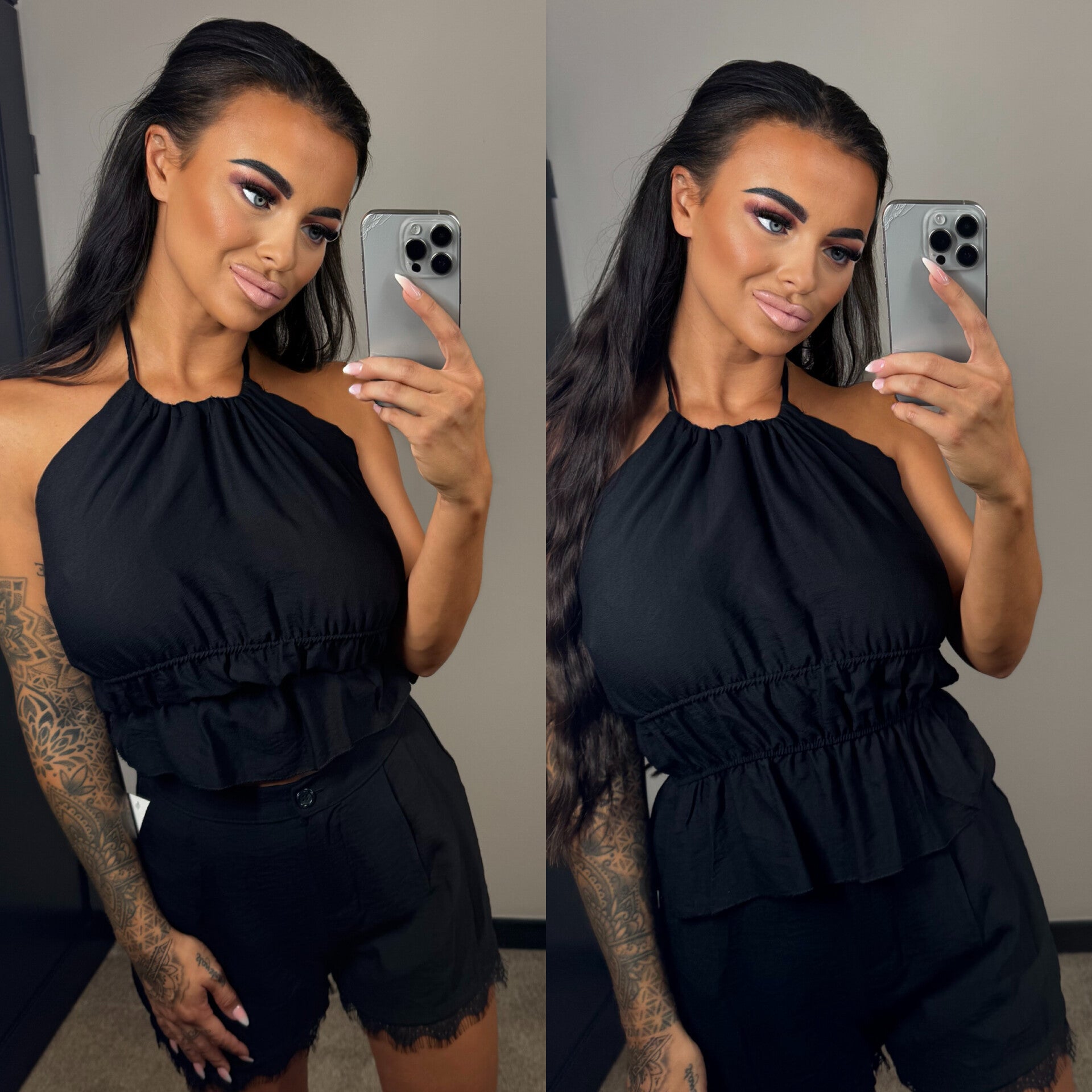 Halter top zwart