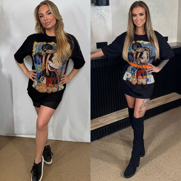 Exclusief Shirt (dress) Mickey Mouse diamond zwart