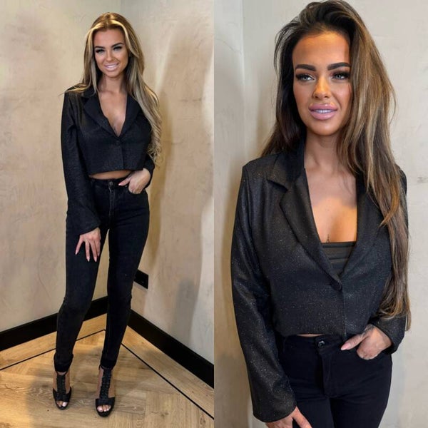 Glam korte colbert zwart 37589