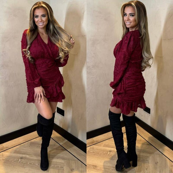 Paris dress burgundy 8529-11