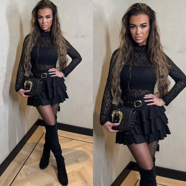 Mandy doorschijnende top zwart 9281