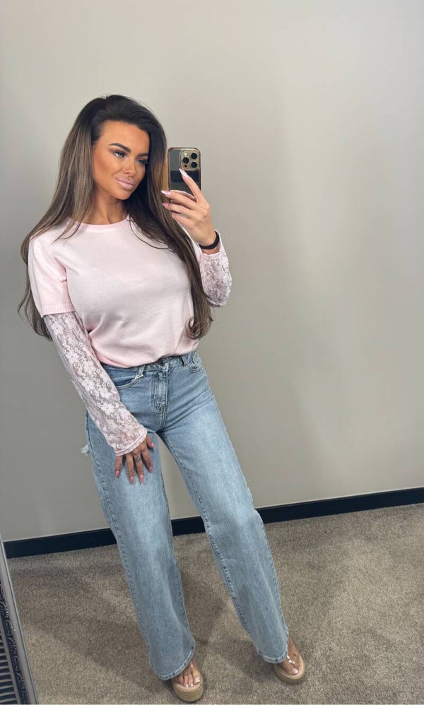 top Clara blauw roze 9516