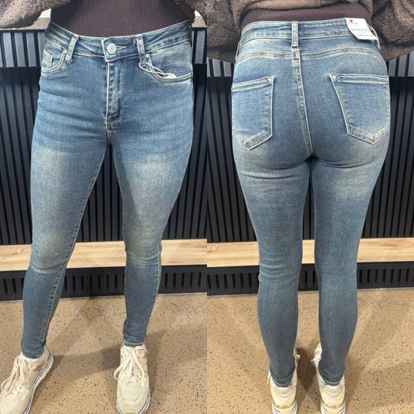 Push up dirty wash skinny jeans J1376-34