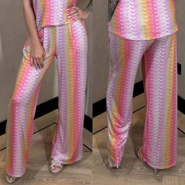 Summer broek zigzag roze/orange 50519