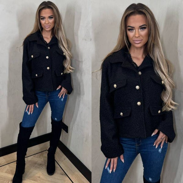 Amy teddy bomper jacket zwart