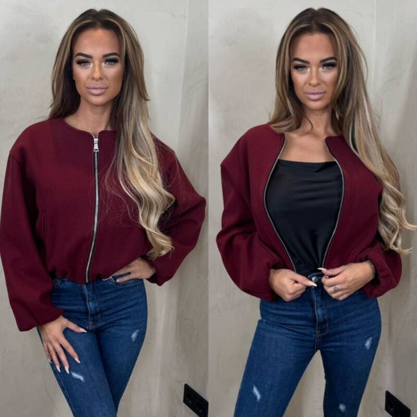 Neva bomper jacket met rits bordeaux