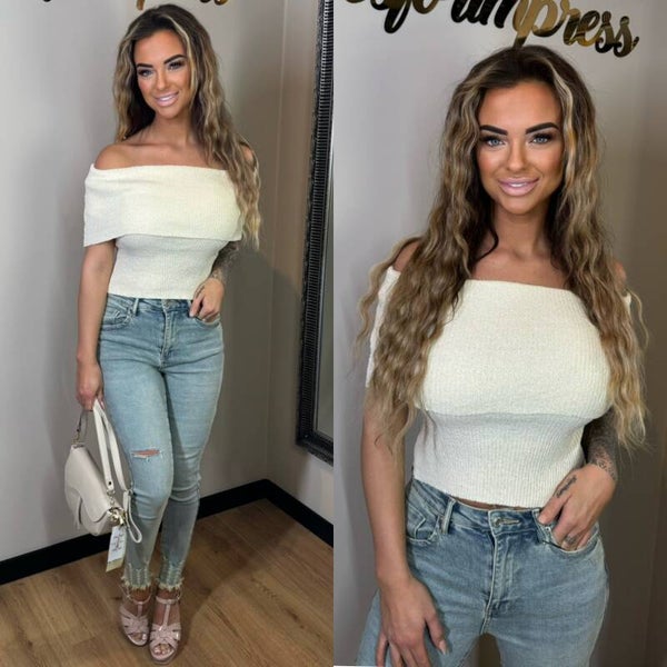 off shoulder top creme 08891-1