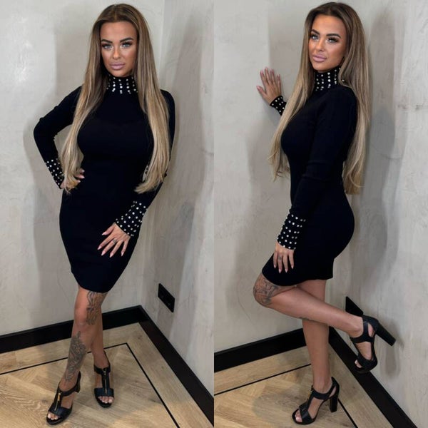 Stretch jurkje col strass L611B