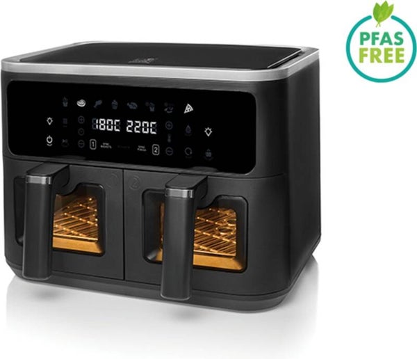 Fritel Airfryer SnackTastic 8480 DUO Dubbele Heteluchtfriteuse 2x4.5L 2400W Zwart