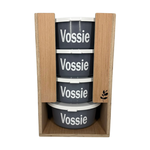 Houten Voerbakhouder 4 Bakken (Naturel)