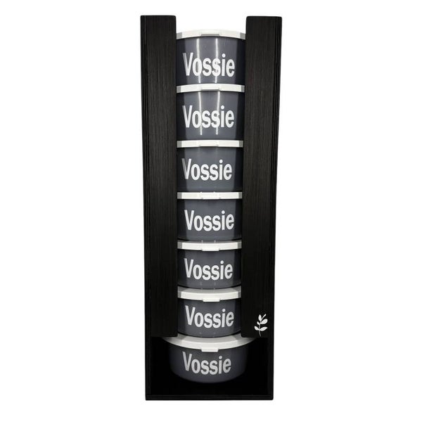 Houten Voerbakhouder 7 Bakken (Black Wash)