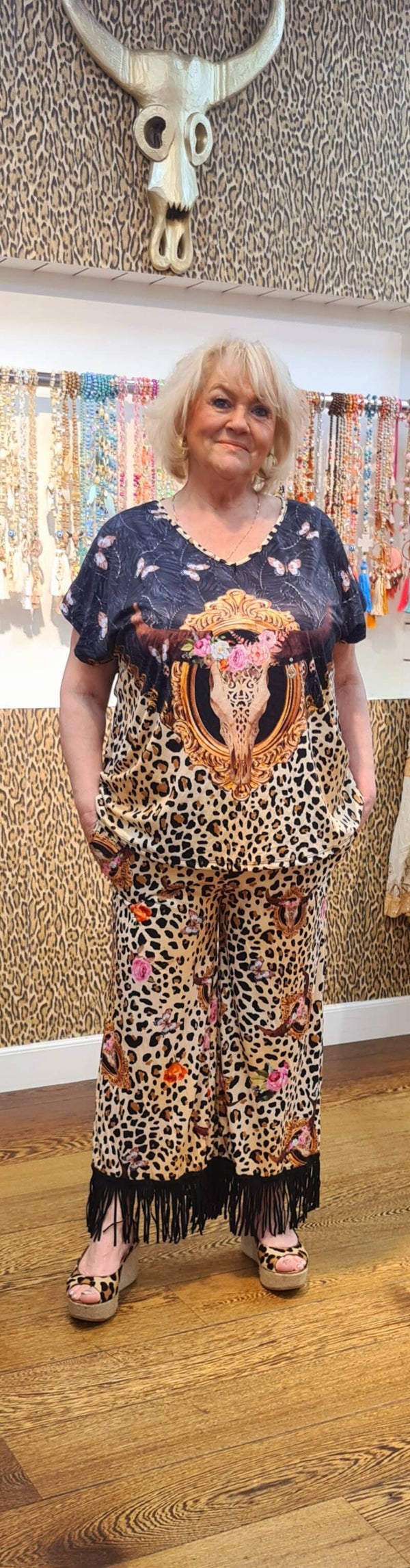 Broek ibiza mi amore met franje