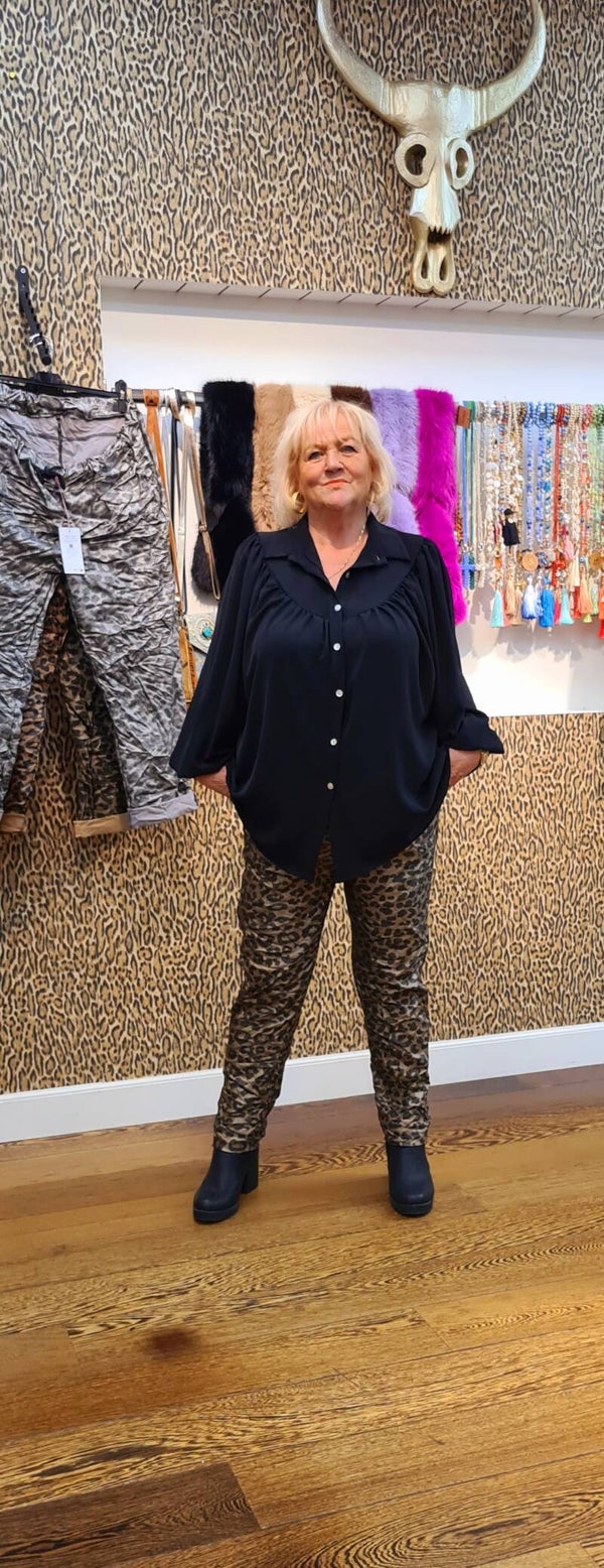 Panter leatherlook jog broek