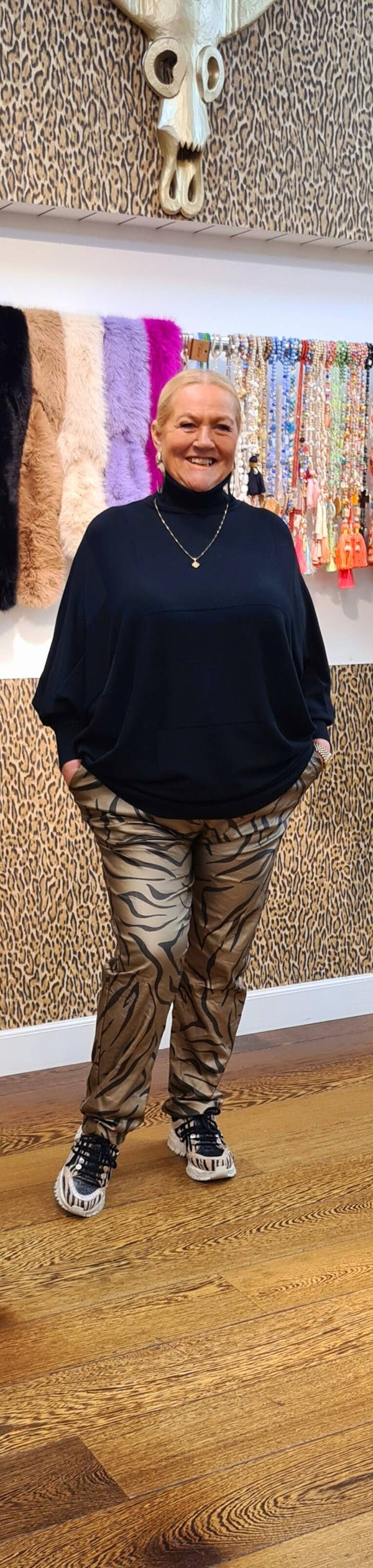 Leatherlook zebra broek