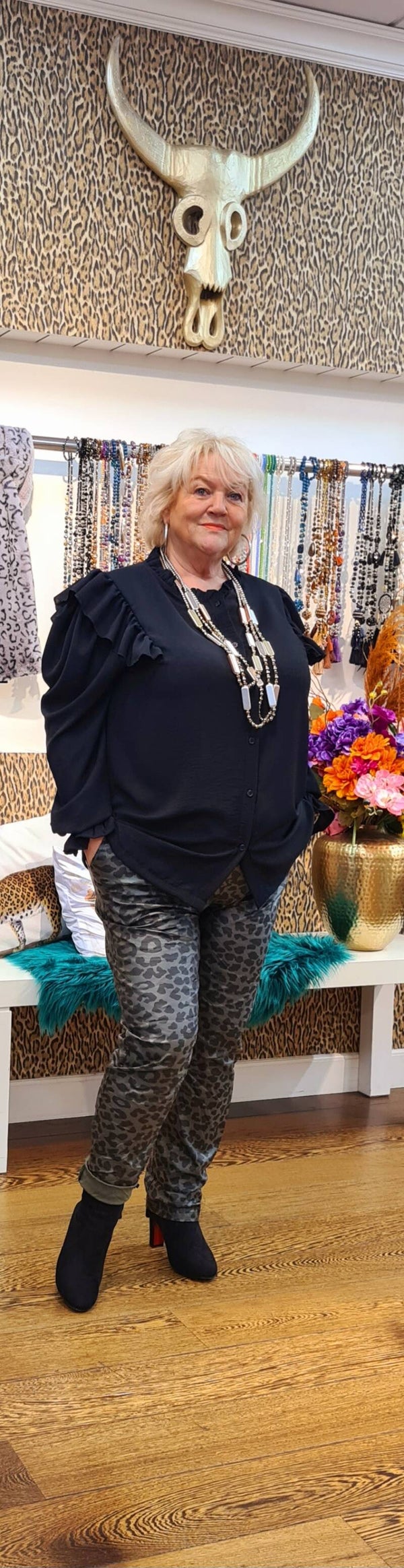 STUNTJE Leatherlook broek🐆