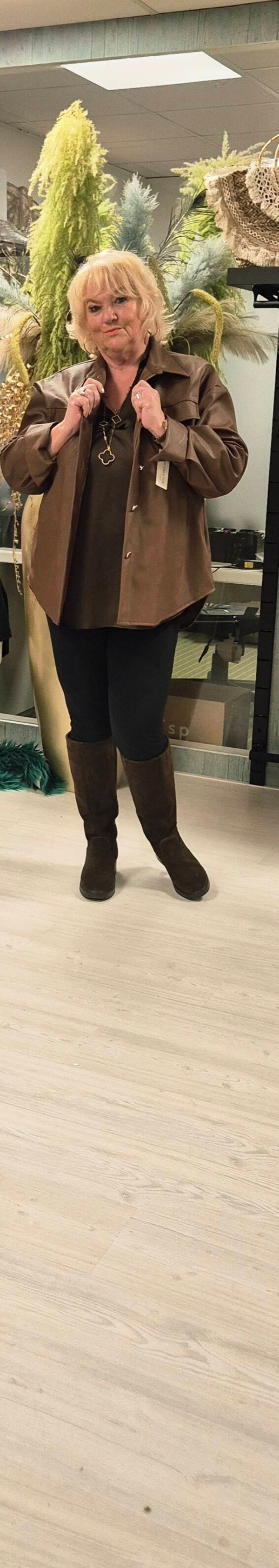 STUNTJE Leatherlook jasje/blouse grande