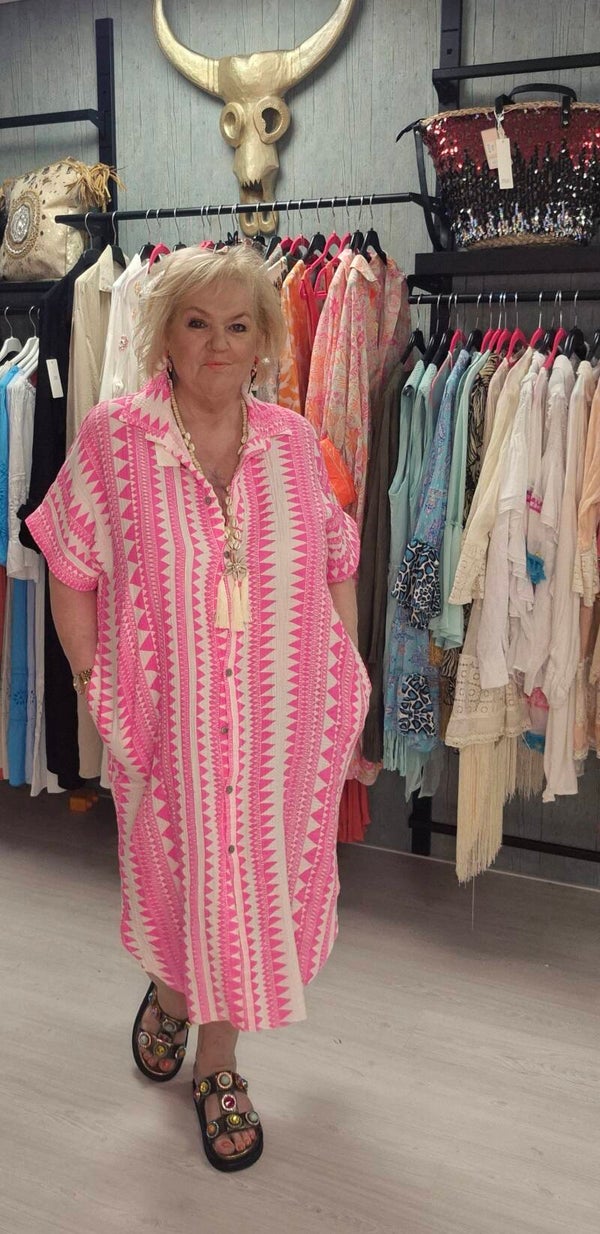 Doorknoop jurk/kimono aztek 1042