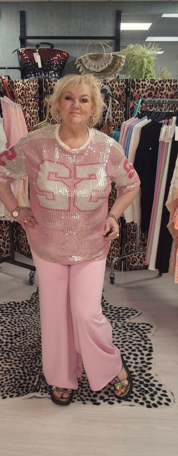 Pailletten t shirt plussize 1044