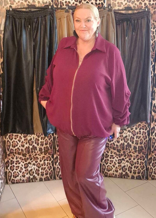 STUNTJE leatherlook broek nappa