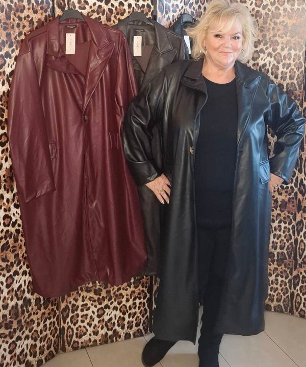 Lange leatherlook jasje grande