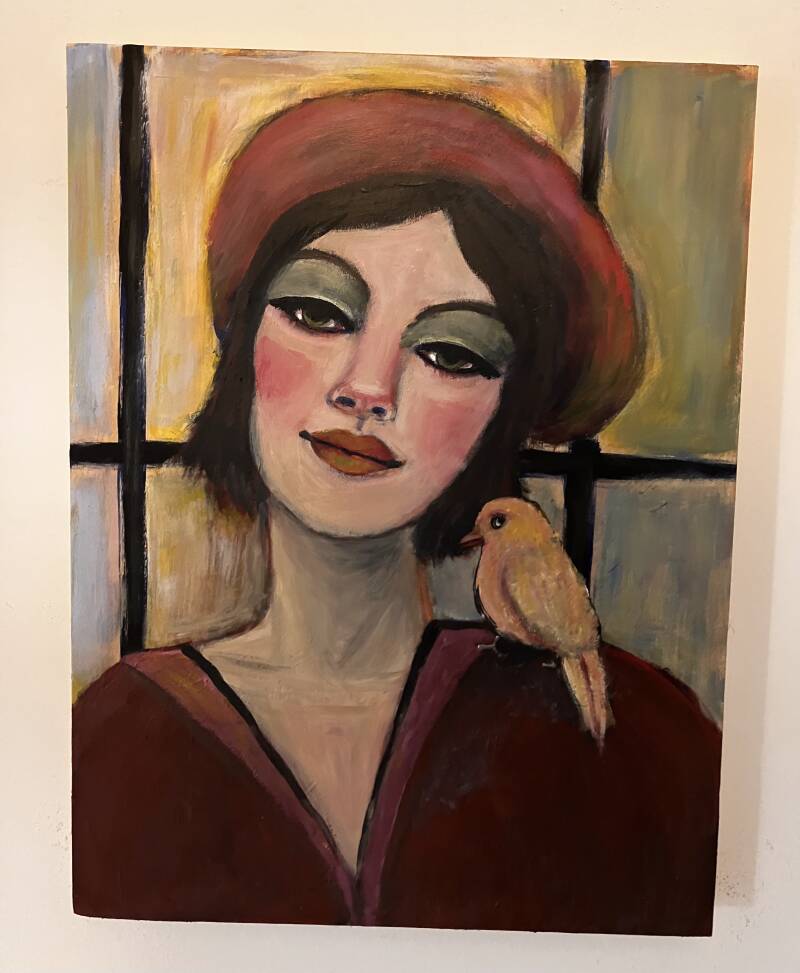 Vrouw met vogel