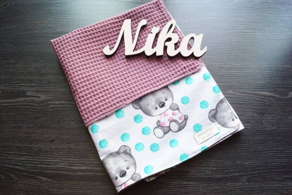 Babydecke Teddys Altrosa