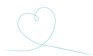 Illustration filaire d'un coeur bleu comme symbôle de lien