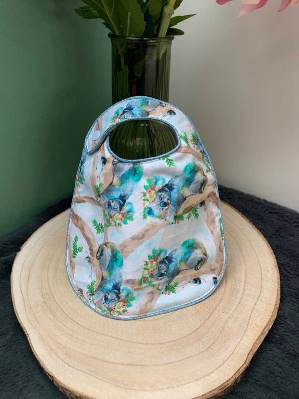 Bavoir à pression coton/éponge nid d'abeille Koalas (0-2 ans)