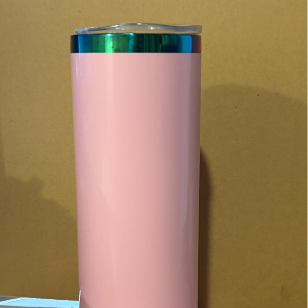 Travel Rainbow Plated Tumbler with Custom Travel Stickers – Personalized Adventure Cup 20 oz