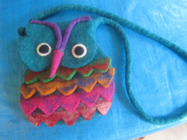 Vilten tas uil licht blauw