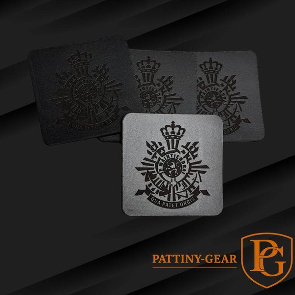 Vier Leren Onderzetters met logo