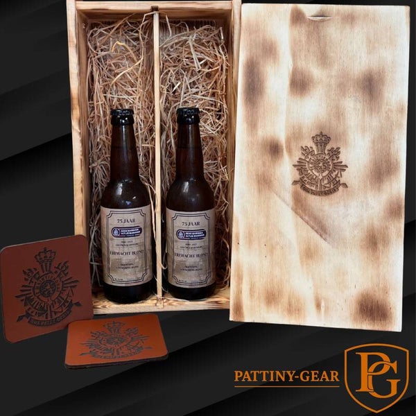 Limited Edition: Wijnkist met Bier & Leren Onderzetters – 75 Jaar  Contact Mariniers