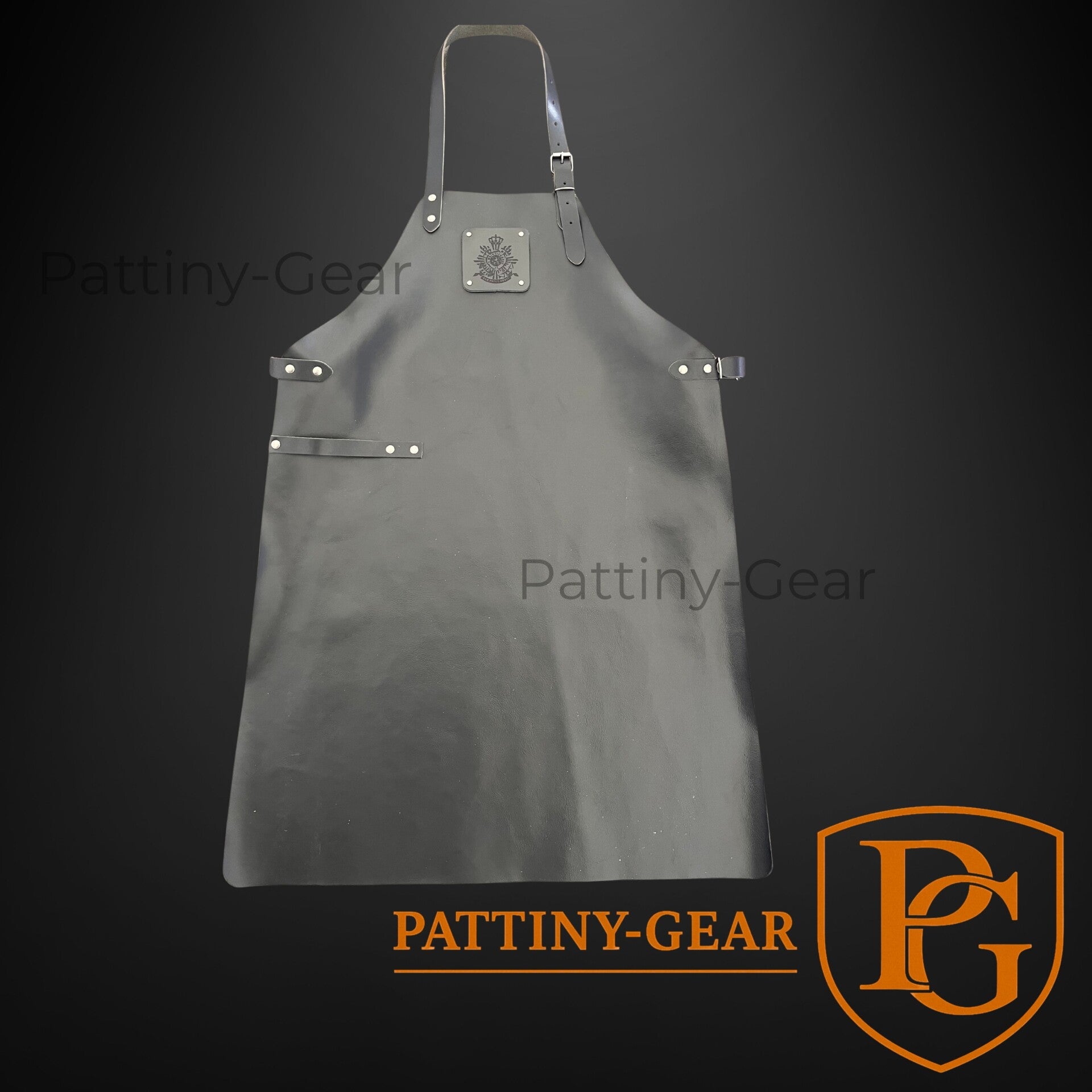 Handgemaakt leren BBQ-schort met logo