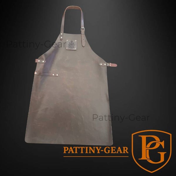 Handgemaakt leren BBQ-schort met logo