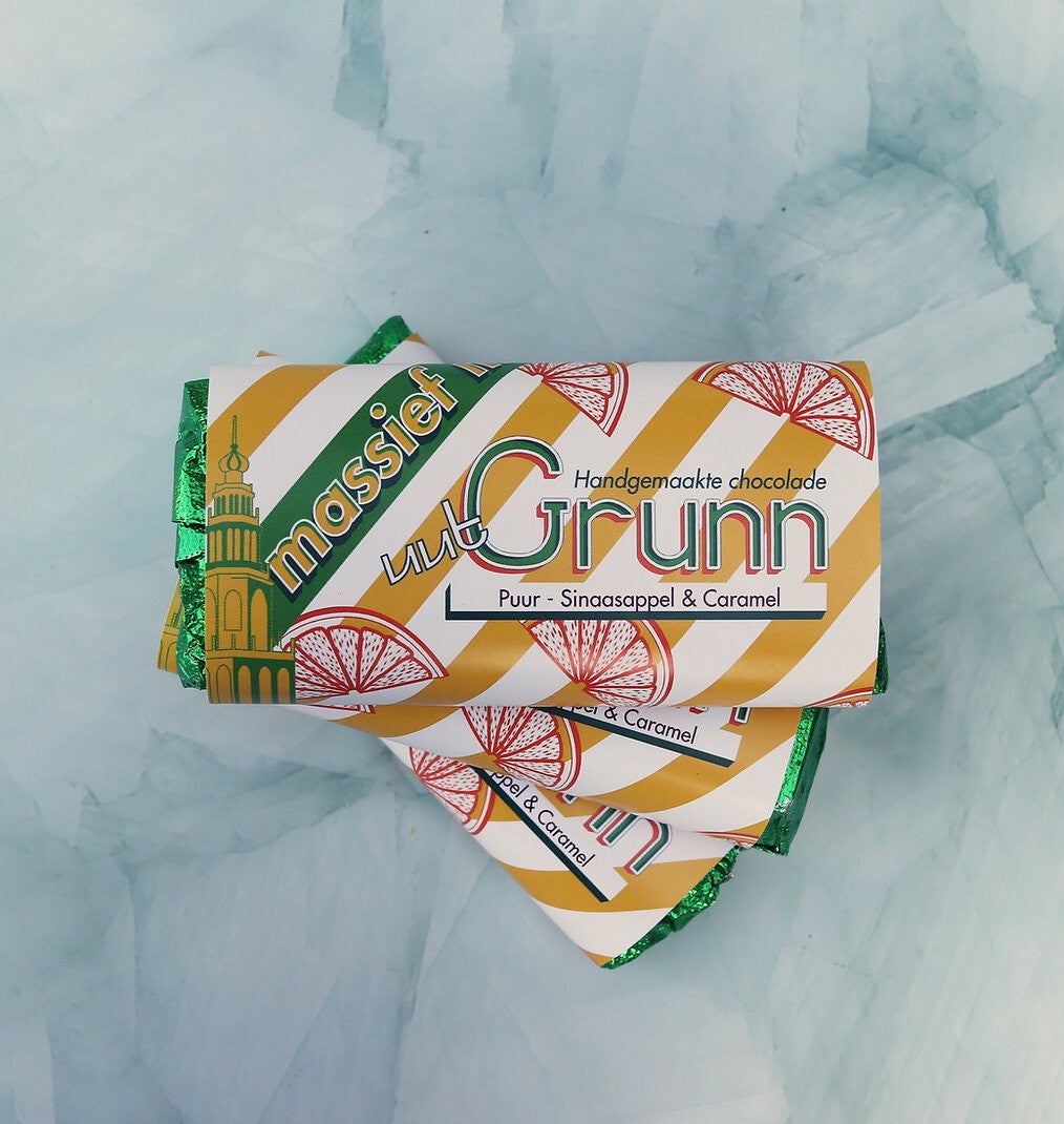 Uut Grunn pure chocoladereep met sinaasappel en karamel