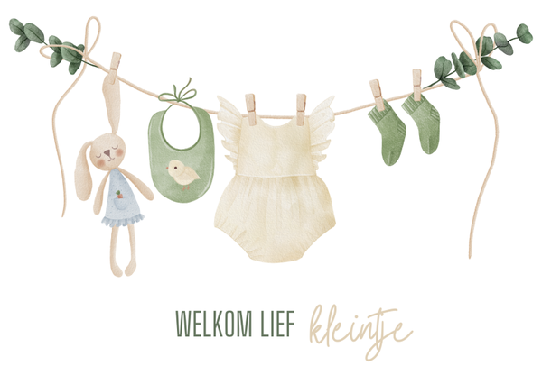 Wenskaart"Welkom lief kleintje"