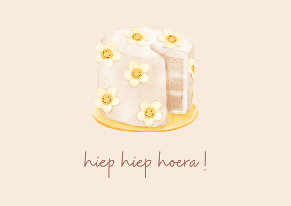 Mini Kaartje"Hiep Hiep Hoera"