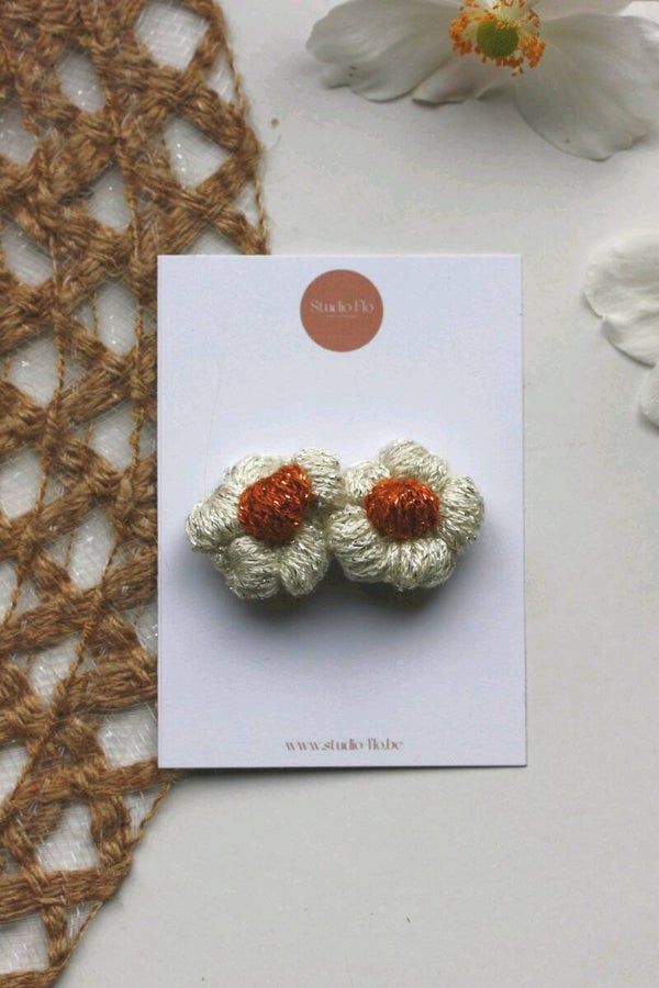 Flowers Knit Goud - Alligatorclipje