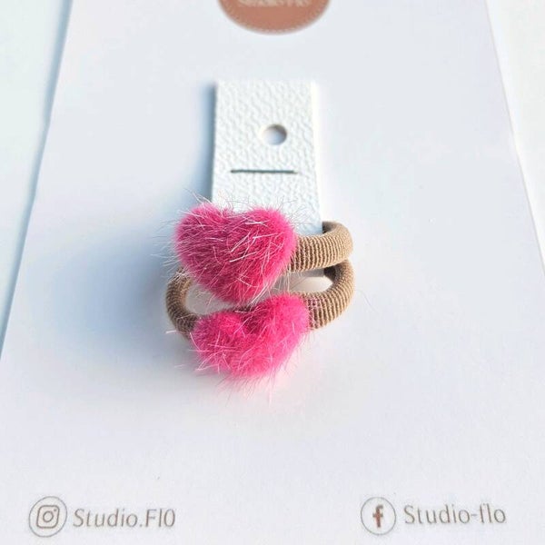 Set Fluffy Hartjes Roze
