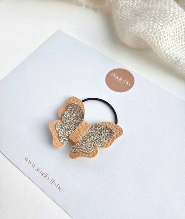LIEN+ Haarelastiek groot lichtbruin/beige/donkerbruin