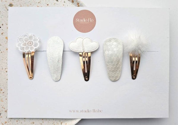 Setje Olivia Wit - klikklakspeldjes