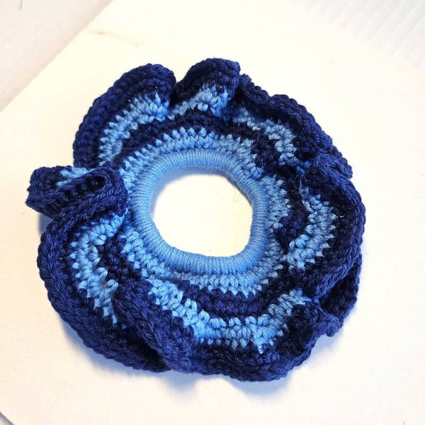 Scrunchie Crochet Blauw