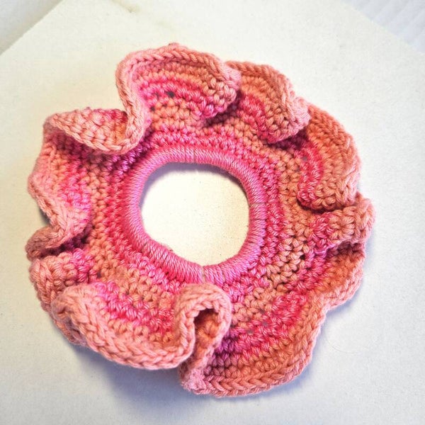 Scrunchie Crochet Roze/Peach