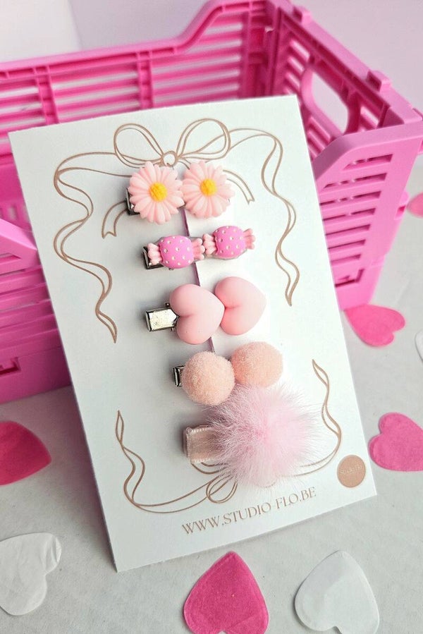 Setje Nova Roze - Alligatorclipjes